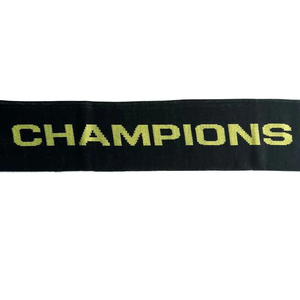 Kefa Champions Scarf Love Is Strength Black Knit 60x7 Ruffneck